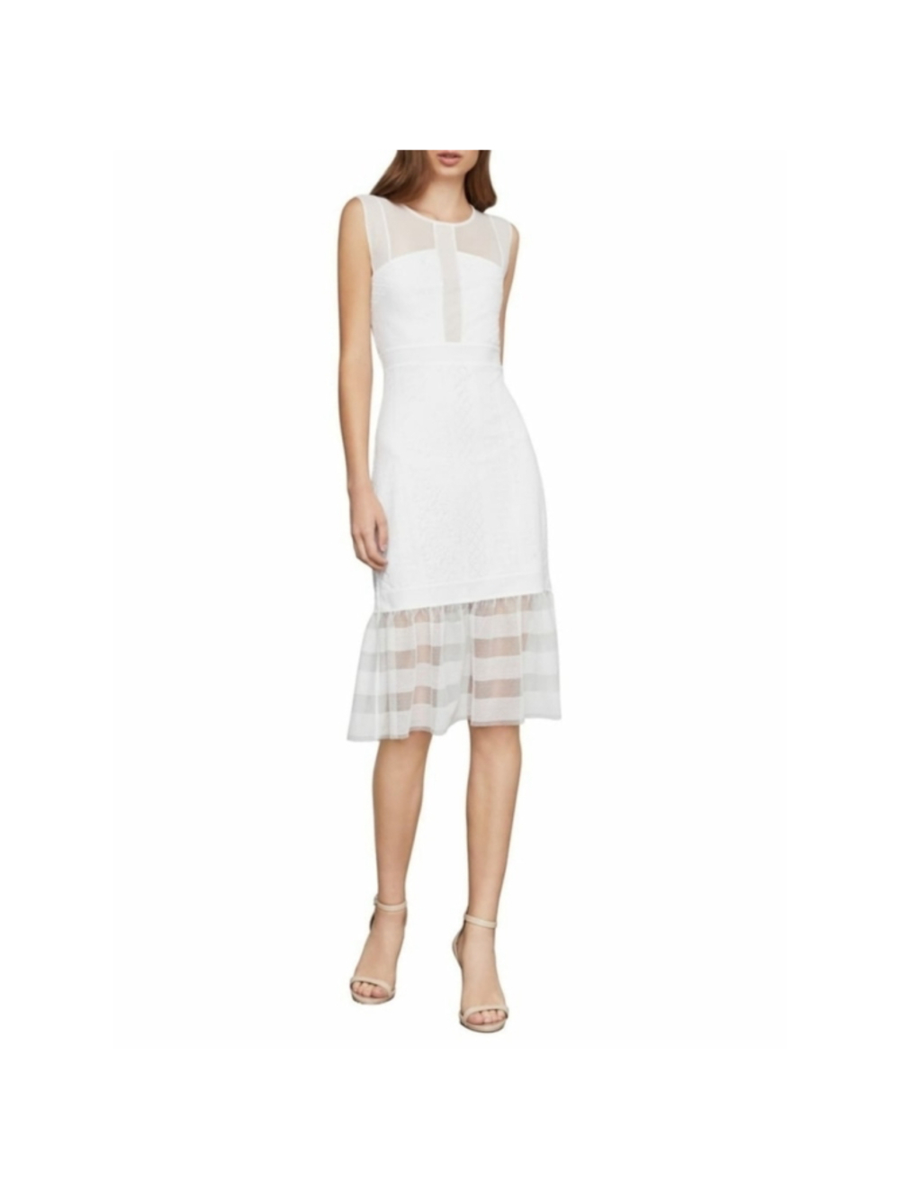 BCBGMAXAZRIA Women's Sleeveless Lace Sheath Dress